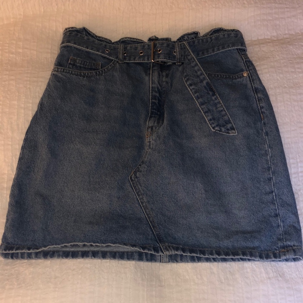 High waisted jean skirt